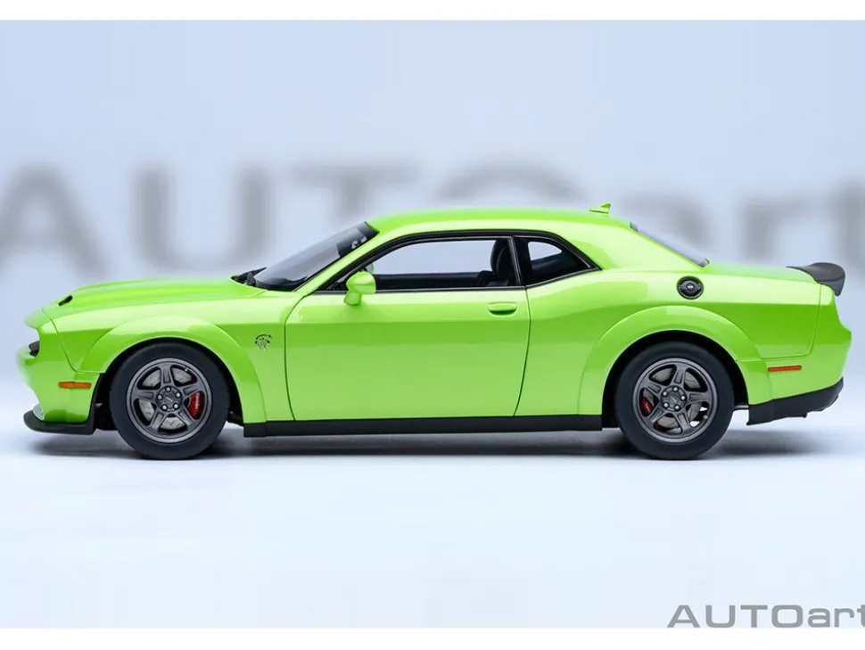 2023 Dodge Challenger SRT Super Stock Sublime Green 1/18 Model Car by Autoart