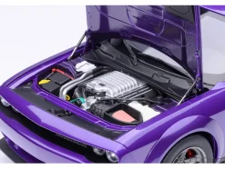 2023 Dodge Challenger SRT Super Stock Plum Crazy Purple 1/18 Model Car by Autoart