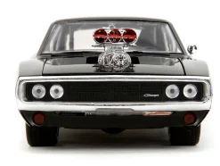 1970 Dodge Charger Black with Race Interior "The Fast and the Furious" (2001) Movie "25 Years of Fast & Furious" Series 1/24 Diecast Model Car by Jada