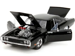 1970 Dodge Charger Black with Race Interior "The Fast and the Furious" (2001) Movie "25 Years of Fast & Furious" Series 1/24 Diecast Model Car by Jada