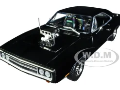 1970 Dodge Charger Blown Engine Black Artisan Collection Series 1/18 Diecast Model Car Greenlight 19122