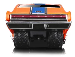 1966 Dodge Charger 426 C.I. Orange Blue Stripe 1/64 Diecast Model Car Muscle Machines 15542
