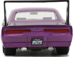 1969 Dodge Charger Daytona Purple Metallic with Black Tail Stripe Bigtime Muscle Series 1/24 Diecast Model Car Jada 34036