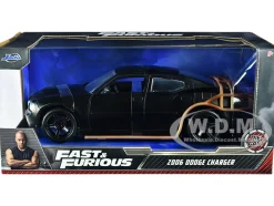 2006 Dodge Charger Matt Black Outer Cage Fast & Furious Movie 1/24 Diecast Model Car Jada 2006 Dodge Charger Matt Black Outer Cage Fast & Furious Movie 1/24 Diecast Model Car Jada 33373