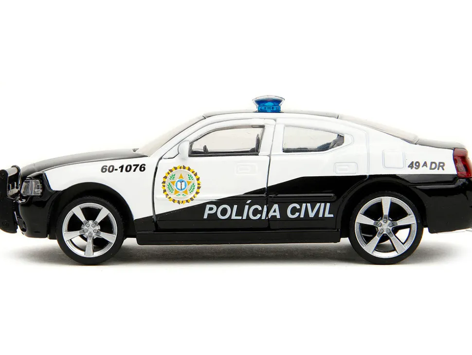 2006 Dodge Charger Police Black and White Policia Civil Fast & Furious Series 1/32 Diecast Model Car by Jada 33666