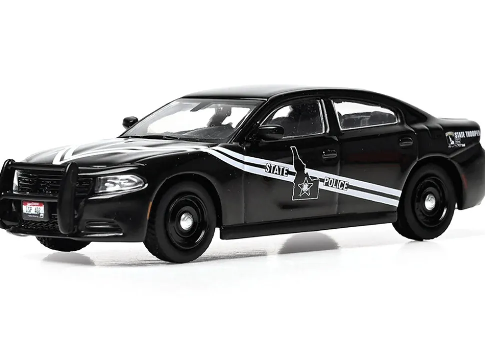 2023 Dodge Charger Pursuit "Idaho State Police" Black with White Stripes 1/64 Diecast Model by IXO Models