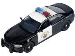 2023 Dodge Charger Pursuit Police Car "California Highway Patrol (CHP)" Black and White with Flashing Light Bar and Front and Rear Lights and Sounds 1/24 Diecast Model Car by Motormax