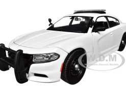 2023 Dodge Charger Pursuit Police Car Plain White Law Enforcement and Public Service Series 1/24 Diecast Model Car Motormax 76996W