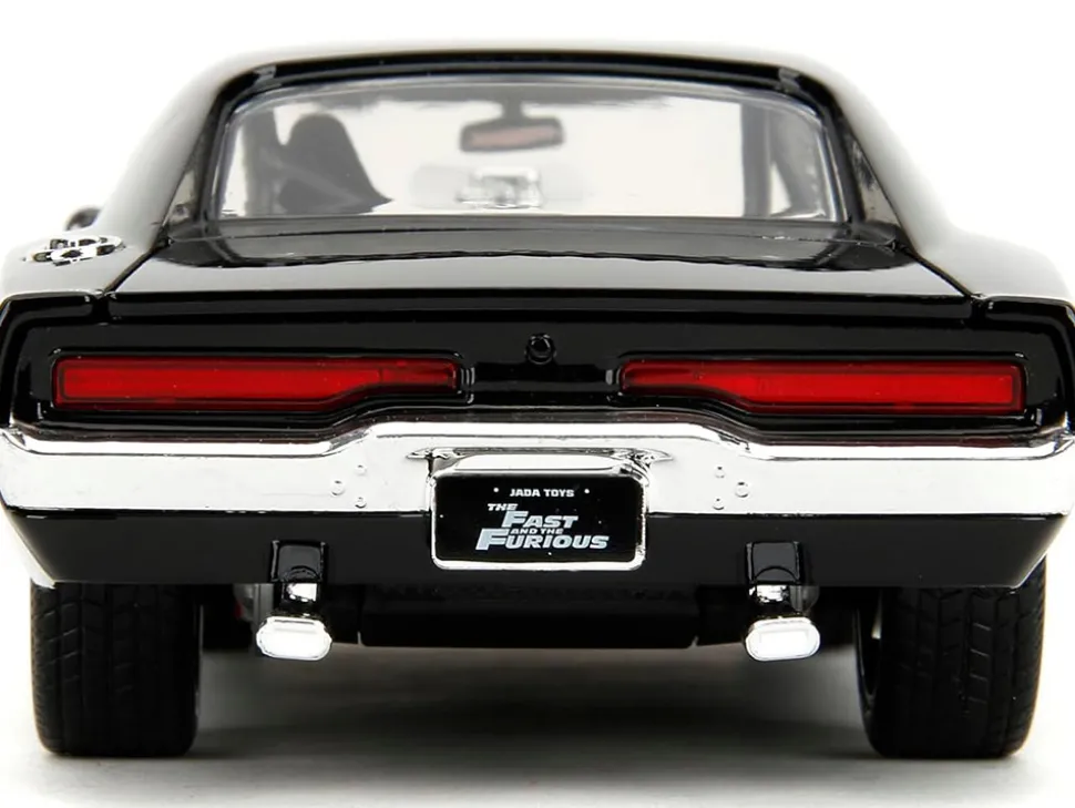 Dodge Charger R/T Black with Dom Diecast Figure "Fast & Furious" (2009) Movie "Hollywood Rides" Series 1/24 Diecast Model Car by Jada