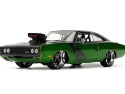 1970 Dodge Charger R/T Dark Gray Metallic and Green Metallic with Dark Gray Stripes