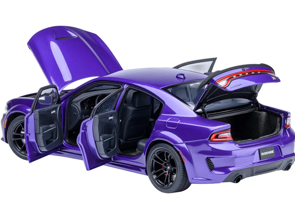 Dodge Charger Scat Pack Widebody Plum Crazy Purple Metallic 1/18 Model Car by Autoart