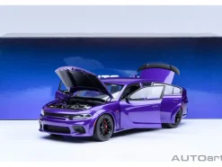 Dodge Charger Scat Pack Widebody Plum Crazy Purple Metallic 1/18 Model Car by Autoart