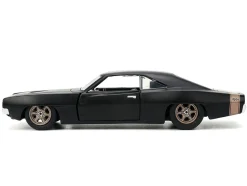 1968 Dodge Charger Widebody Matt Black with Bronze Tail Stripe "F9" (2021) Movie "Fast & Furious" Series 1/32 Diecast Model Car by Jada