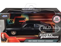 1968 Dodge Charger Widebody Matt Black with Bronze Tail Stripe 
