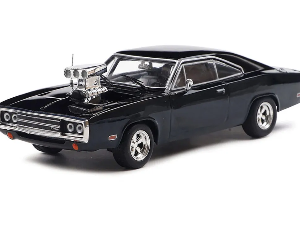 1970 Dodge Charger with Blown Engine Black 1/43 Diecast Model by IXO Models