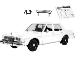 1986 Dodge Diplomat Police Car Unmarked White "Custom Builder's Kit" Series 1/24 Diecast Model Car by Motormax