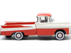 1957 Dodge D100 Sweptside Pickup Truck Tropical Coral Glacier White 1/87 HO Scale Diecast Model Car Oxford Diecast 87DP57001