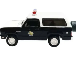 1978 Dodge Ramcharger Police Vehicle "Texas Department of Public Safety Highway Patrol" Black with White Hood and Top "Hobby Exclusive" Series 1/64 Diecast Model Car by Greenlight