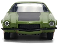 Dom's 1973 Chevrolet Camaro "F-Bomb" Matt Green (Dirty Version) with Black Hood Stripe "Fast & Furious" (2009) Movie "Fast & Furious 25 Years" Series 1/32 Diecast Model Car by Jada