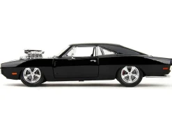 Dom's 1970 Dodge Charger R/T Black and Brian's Toyota Supra Orange with Graphics Set of 2 Cars "Fast & Furious 25th Anniversary" "Fast & Furious" Series 1/24 Diecast Model Cars by Jada