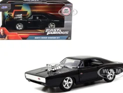 Dom's Dodge Charger R/T Black Fast & Furious 7 2015 Movie 1/32 Diecast Model Car Jada 97042