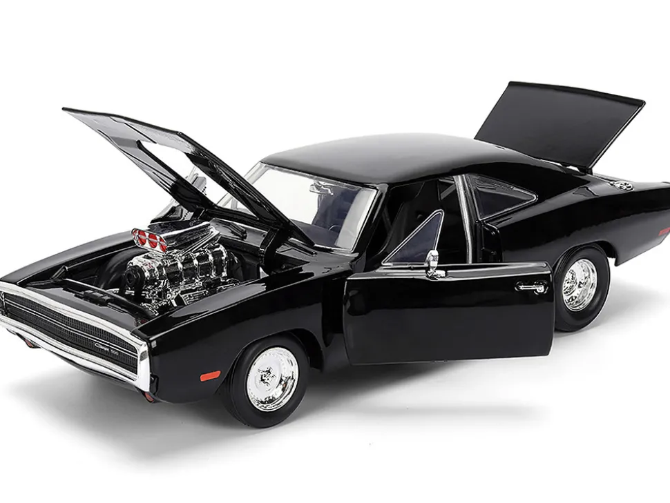 Dom's 1970 Dodge Charger R/T Black "F9" (2021) Movie "Fast & Furious" Series 1/24 Diecast Model Car by Jada