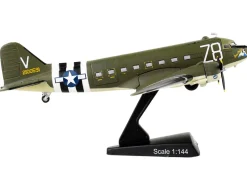 Douglas C 47 Skytrain Transport Aircraft Tico Belle 82nd Airborne Division D Day 1945 United States Army Air Forces 1/144 Diecast Model Airplane Postage Stamp PS5558-3