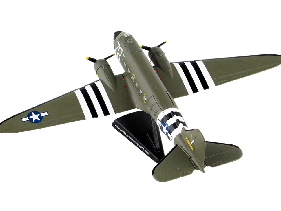 Douglas C 47 Skytrain Transport Aircraft Tico Belle 82nd Airborne Division D Day 1945 United States Army Air Forces 1/144 Diecast Model Airplane Postage Stamp PS5558-3