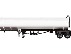 Elliptical Tanker Trailer White 1/87 (HO) Plastic Model by Promotex