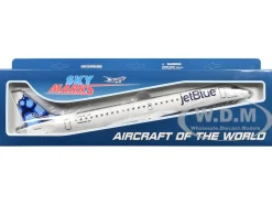 Embraer E190 Commercial Aircraft "JetBlue - Blueberries Livery" (N318JB) White with Blue Tail (Snap-Fit) 1/100 Plastic Model by Skymarks