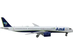 Embraer E195-E2 Commercial Aircraft "Azul Brazilian Airlines" (PS-AEH) White with Blue Tail 1/400 Diecast Model Airplane by GeminiJets