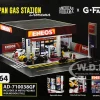 Eneos Japan Gas Station Diorama Set "American Diorama X G-Fans" Series for 1/64 Scale Models by American Diorama