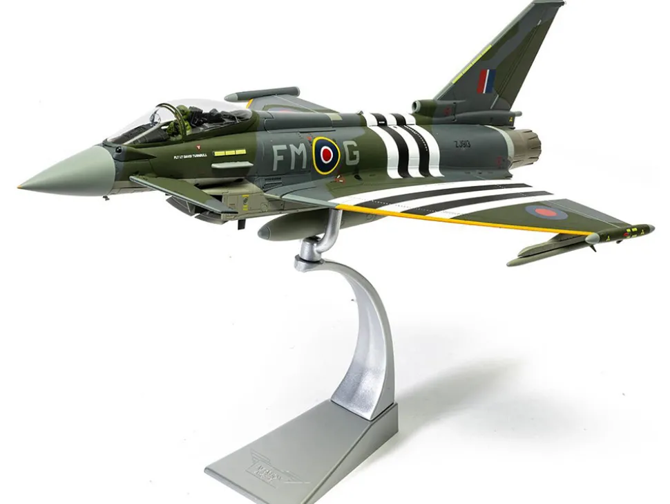 Eurofighter Typhoon FGR4 Fighter Aircraft "ZJ913 FM-G, Moggy, D-Day 80th Anniversary Display Scheme" (2024) Royal Air Force "The Aviation Archive" Series 1/48 Diecast Model by Corgi