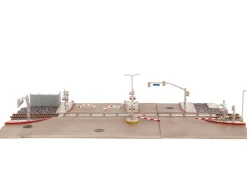 Fast & Furious Final Race Diorama with Toyota Supra Orange and Dodge Charger Black Nano Scene Series model Jada 34915