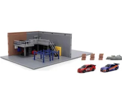 Fast & Furious Han's Garage Diorama with 2 Cars and Accessories "Nano Scene" Series 1/32 Model by Jada