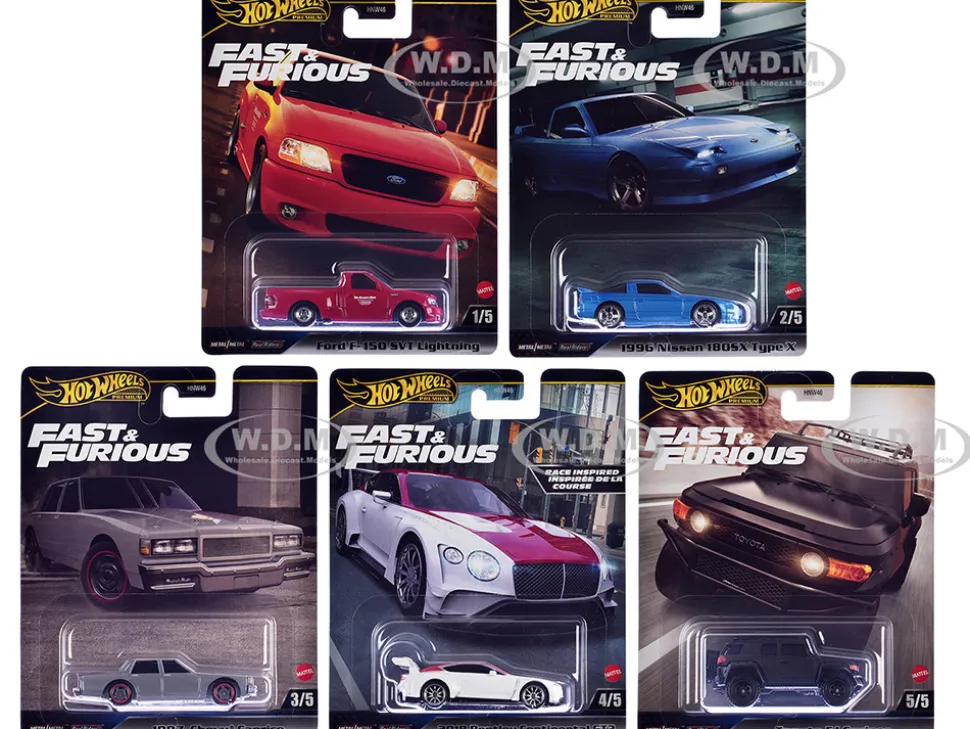 Fast & Furious 2024 5 piece Set H Diecast Model Cars by Hot Wheels