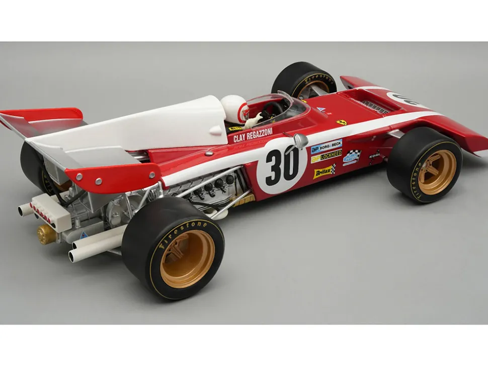 Ferrari 312 B2 #30 Clay Regazzoni Formula One F1 "Belgian GP" (1972) "Mythos Series" with Driver Figure and Display Case Limited Edition to 50 pieces Worldwide 1/18 Model Car by Tecnomodel