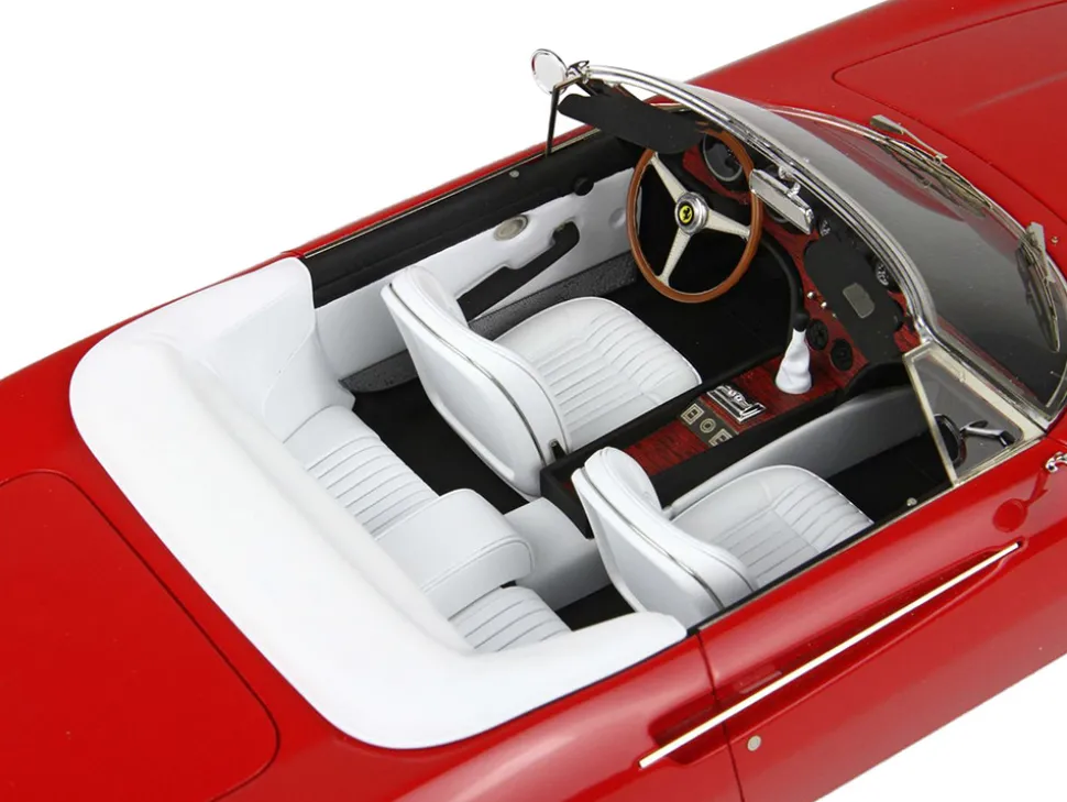 1966 Ferrari 365 California S/N 9935 Convertible Red White Interior DISPLAY CASE Limited Edition 108 pieces Worldwide 1/18 Model Car BBR BBR1814D