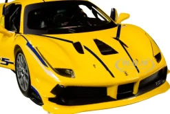 Ferrari 488 Challenge #25 Yellow Blue Stripes Ferrari Racing 1/24 Diecast Model Car Bburago 26307