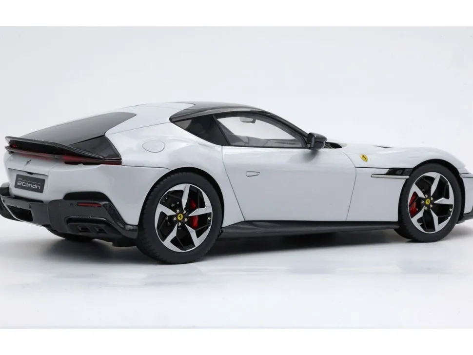Ferrari 12Cilindri Bianco Artico (Artic White) with Black Top with DISPLAY CASE Limited Edition to 48 pieces Worldwide 1/18 Model Car by BBR