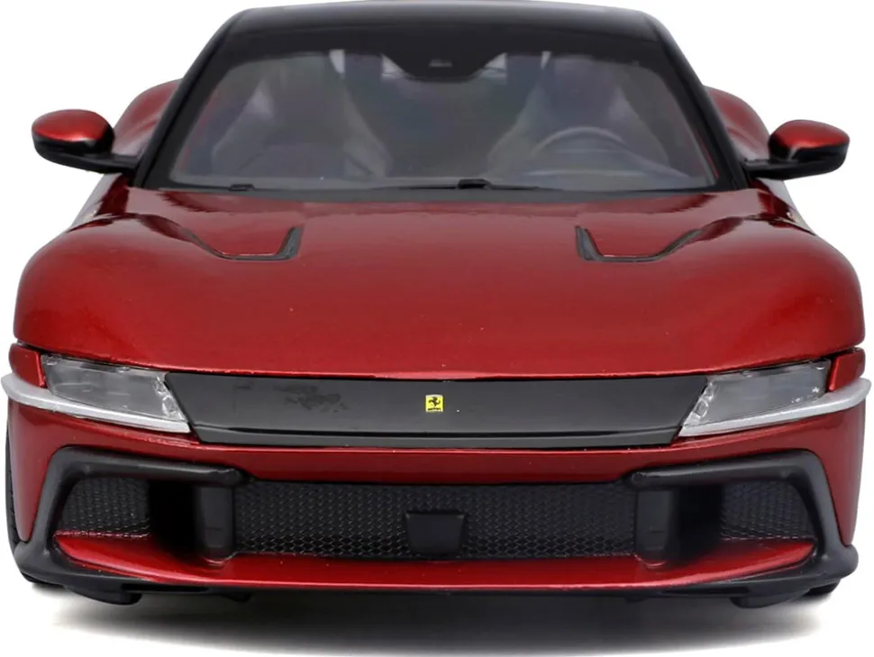 Ferrari 12Cilindri Red Metallic with Black Top "Race + Play" Series 1/24 Diecast Model Car by Bburago