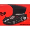 Ferrari Daytona SP3 Matt Black with White Stripes and Red Interior 1/64 Diecast Model Car by BBR