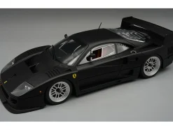 Ferrari F40 LM Matt Black with Enkei Silver Wheels "Press Version" (1996) "Mythos Series" Limited Edition to 75 pieces Worldwide 1/18 Model Car by Tecnomodel