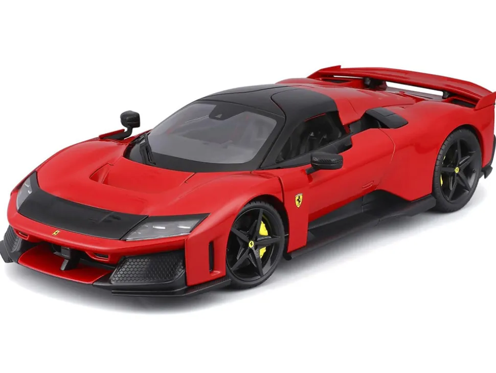 Ferrari F80 Red with Black Top "Race + Play" Series 1/24 Diecast Model Car by Bburago