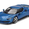 Ferrari 296 GTB Blue Corsa 1/64 Diecast Model Car by BBR