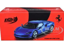 Ferrari 296 GTB Blue Corsa 1/64 Diecast Model Car by BBR