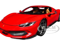 Ferrari 296 GTB Red "Race + Play" Series 1/18 Diecast Model Car by Bburago