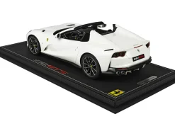 2019 Ferrari 812 GTS Convertible Avus White DISPLAY CASE Limited Edition 32 pieces Worldwide 1/18 Model Car BBR P18184E
