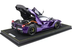 2012 Ferrari LaFerrari Purple Dubai Metallic (Viola Vio) with Black Top With Display Case Limited Edition to 300 pieces Worldwide 1/18 Diecast Model Car by BBR