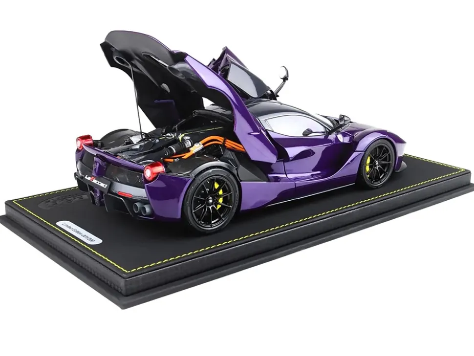 2012 Ferrari LaFerrari Purple Dubai Metallic (Viola Vio) with Black Top With Display Case Limited Edition to 300 pieces Worldwide 1/18 Diecast Model Car by BBR